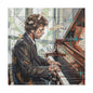 Piano Man Joel Canvas Wall Art — Abstract Character Portrait