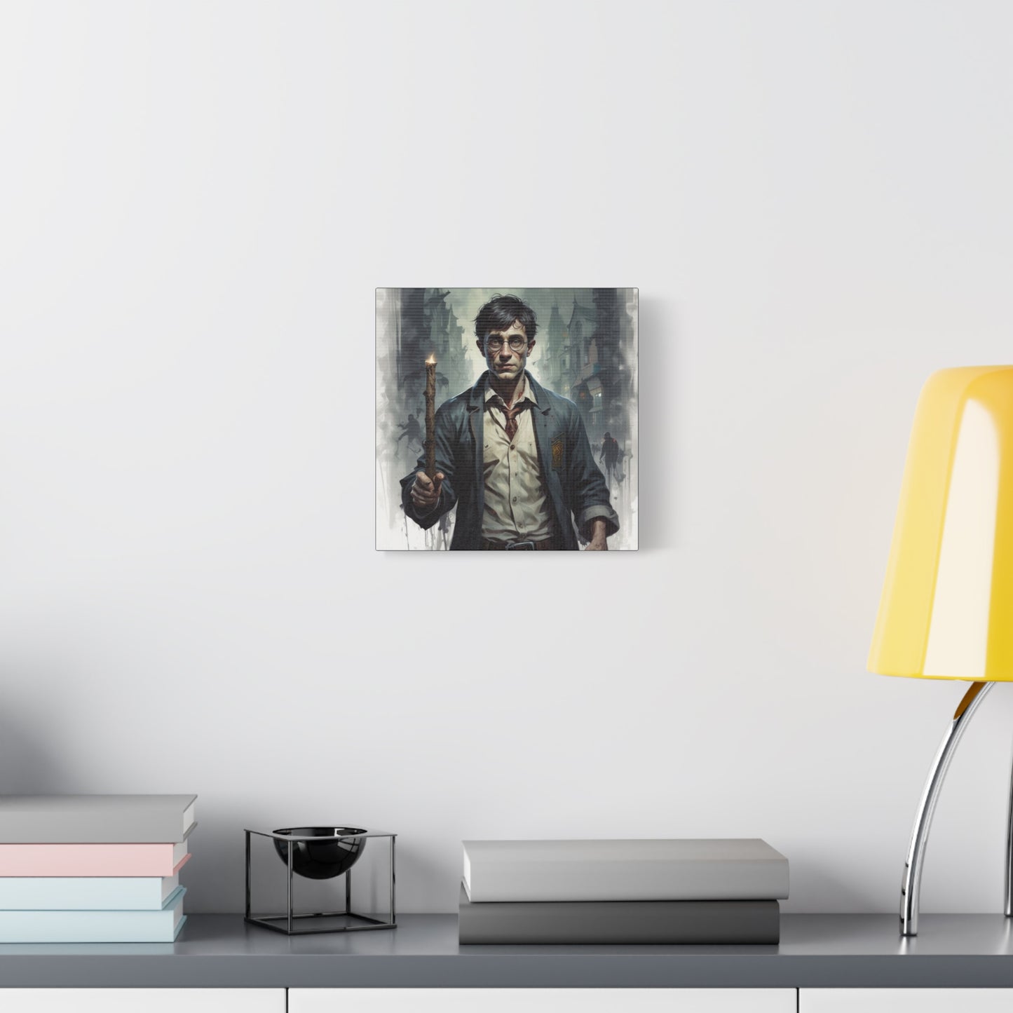 Dark Harry Canvas Print — Moody Urban Fantasy Stretched Wall Art