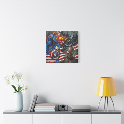Superhero Abstract Canvas Wall Art Print