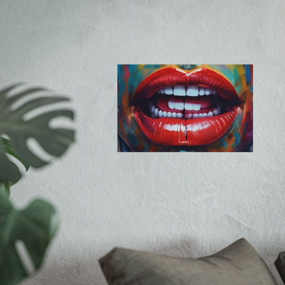 Colorful Pop Art Lip Poster Fine Art Print