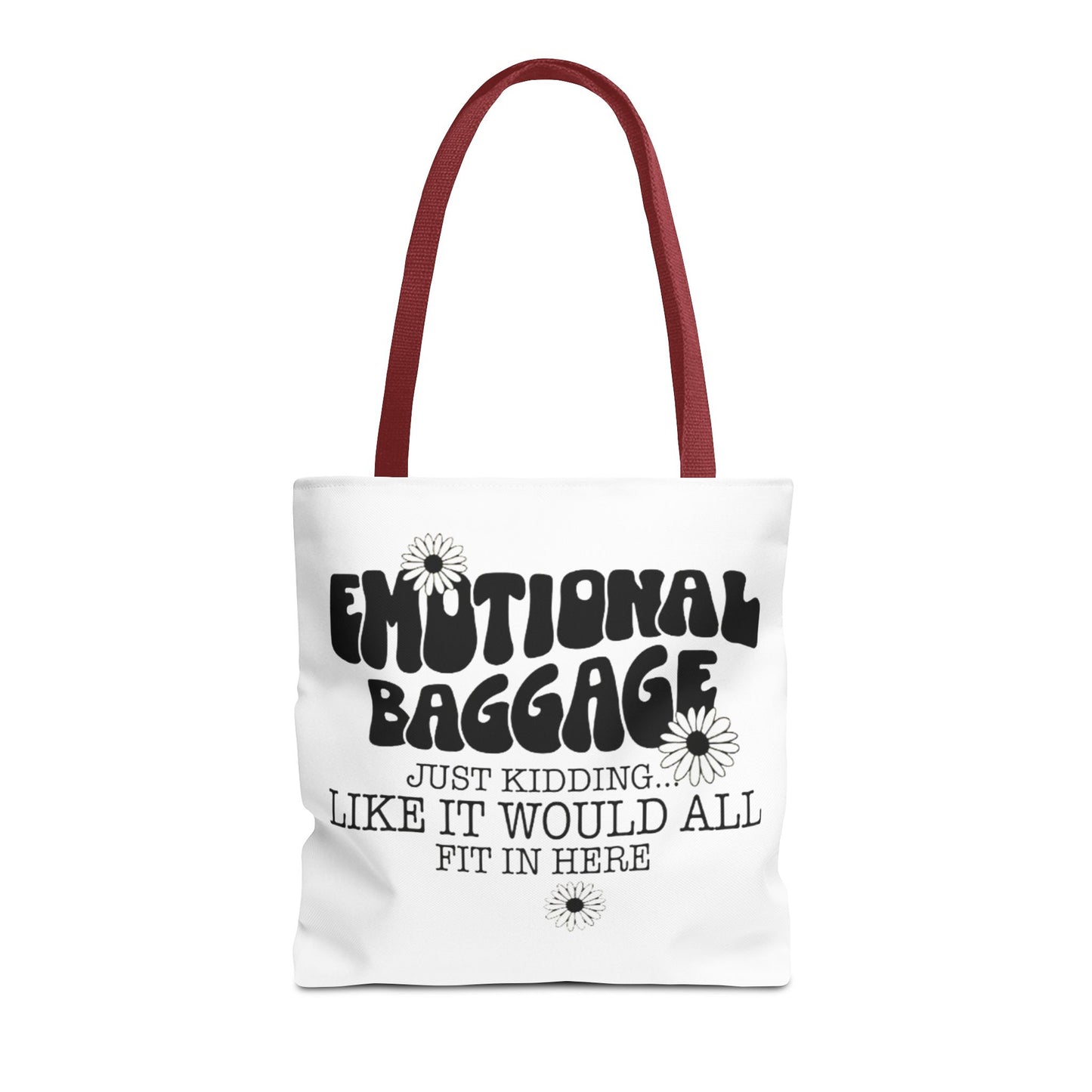 Tote Bag — "Emotional Baggage" Funny Quote Tote with Daisy Vibe