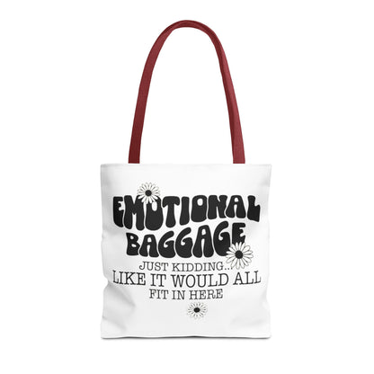 Tote Bag — "Emotional Baggage" Funny Quote Tote with Daisy Vibe