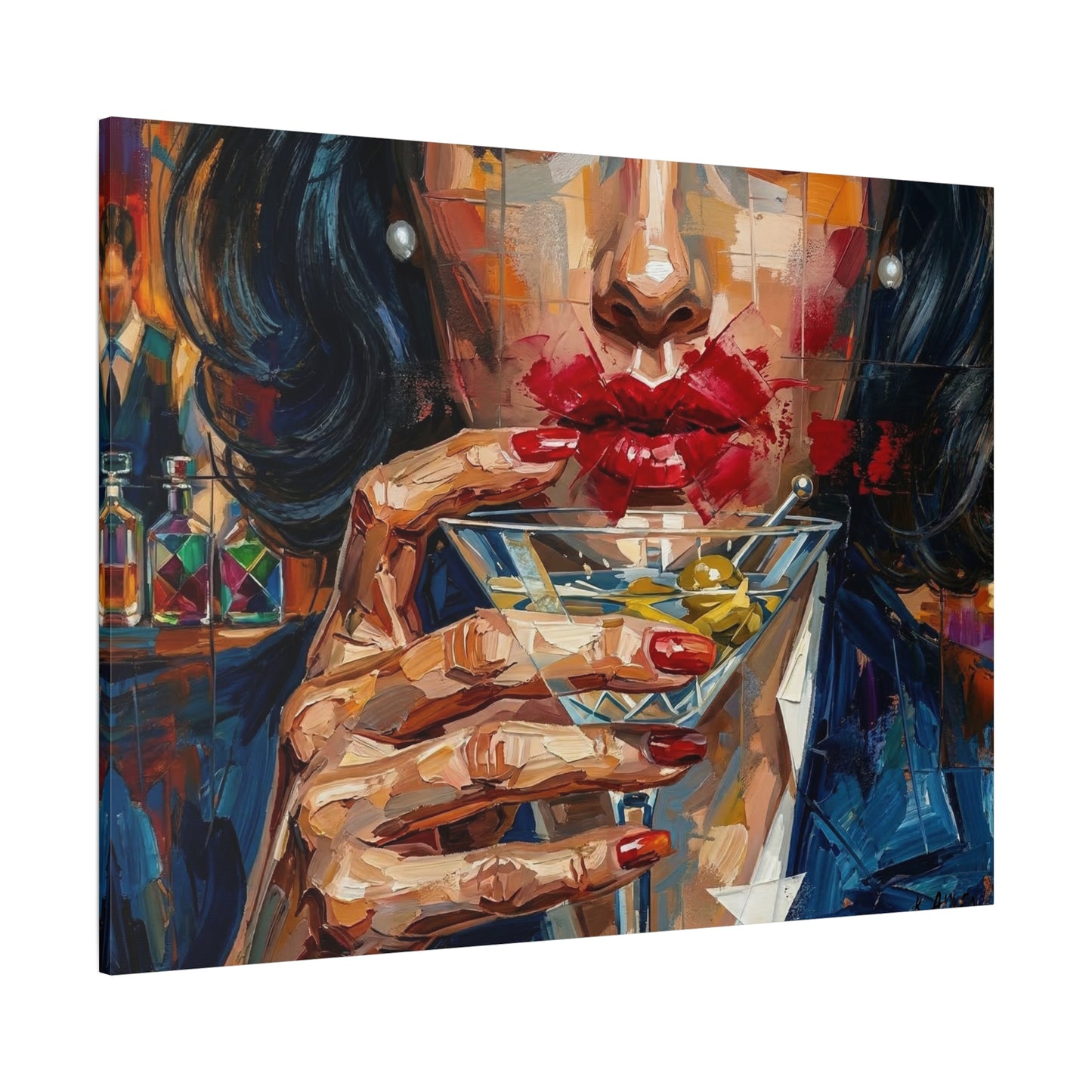 Cocktail Kiss Matte Canvas Wall Art