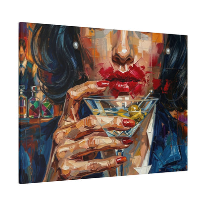 Cocktail Kiss Matte Canvas Wall Art