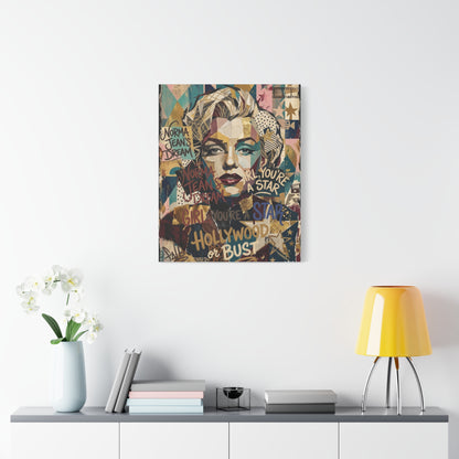 Hollywood Star Portrait Matte Canvas Wall Art, Stretched 1.25"