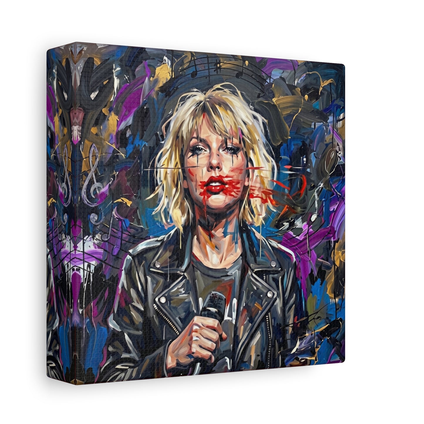 SMEARED THE LIPS Swift Portrait Canvas Art — Matte Stretched Canvas Print