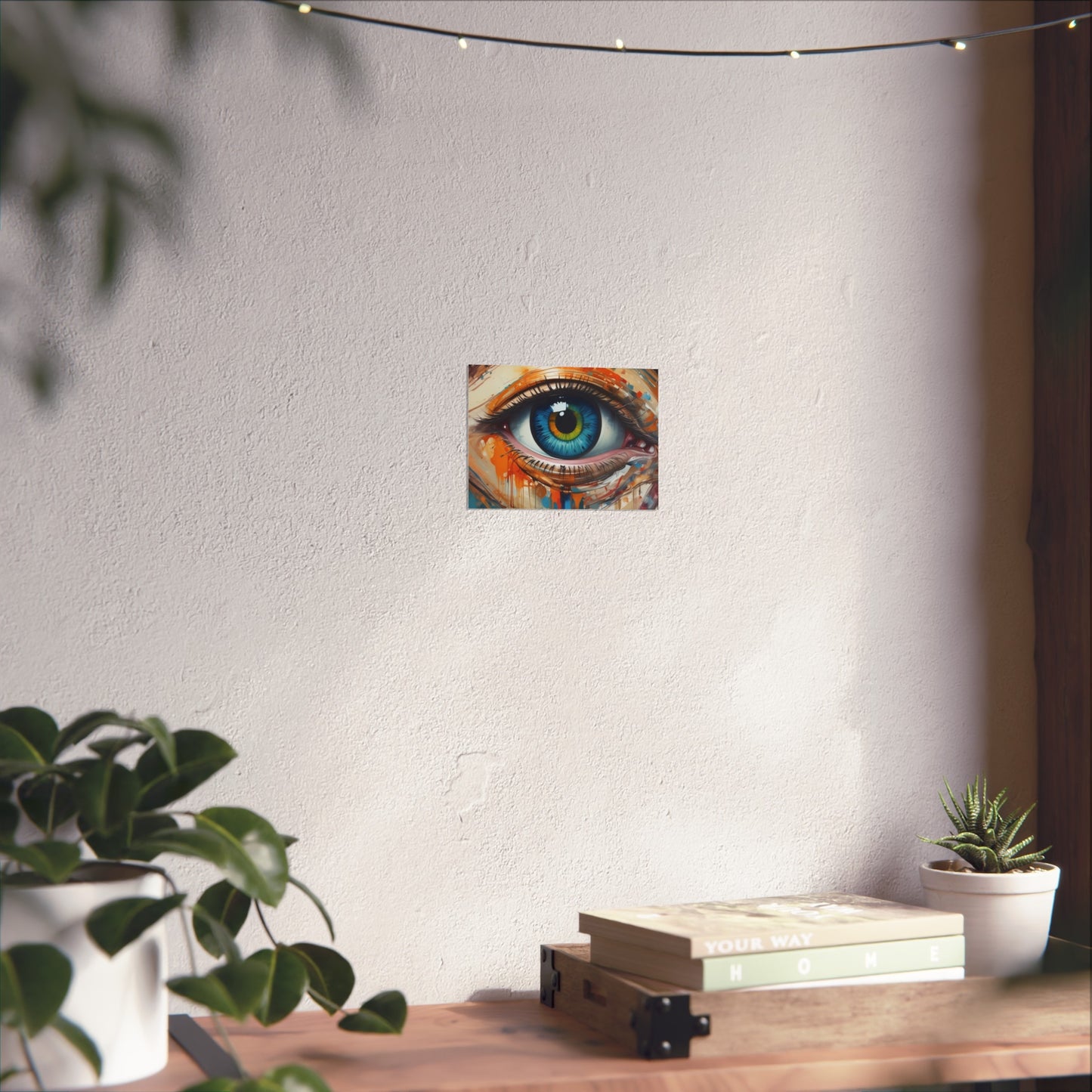 Vibrant Blue Eye Surreal Wall Art Print