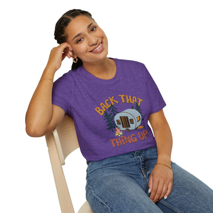 RV Camping T-Shirt — "Back That Thing Up" Retro Camper Graphic Tee