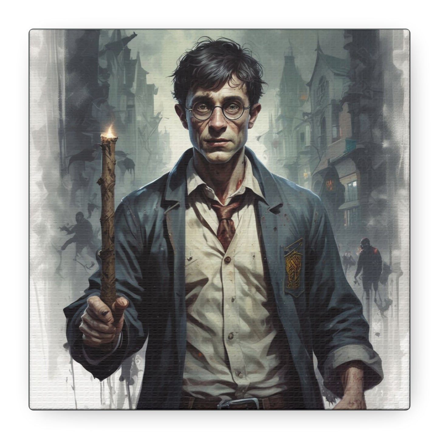Dark Harry Canvas Print — Moody Urban Fantasy Stretched Wall Art