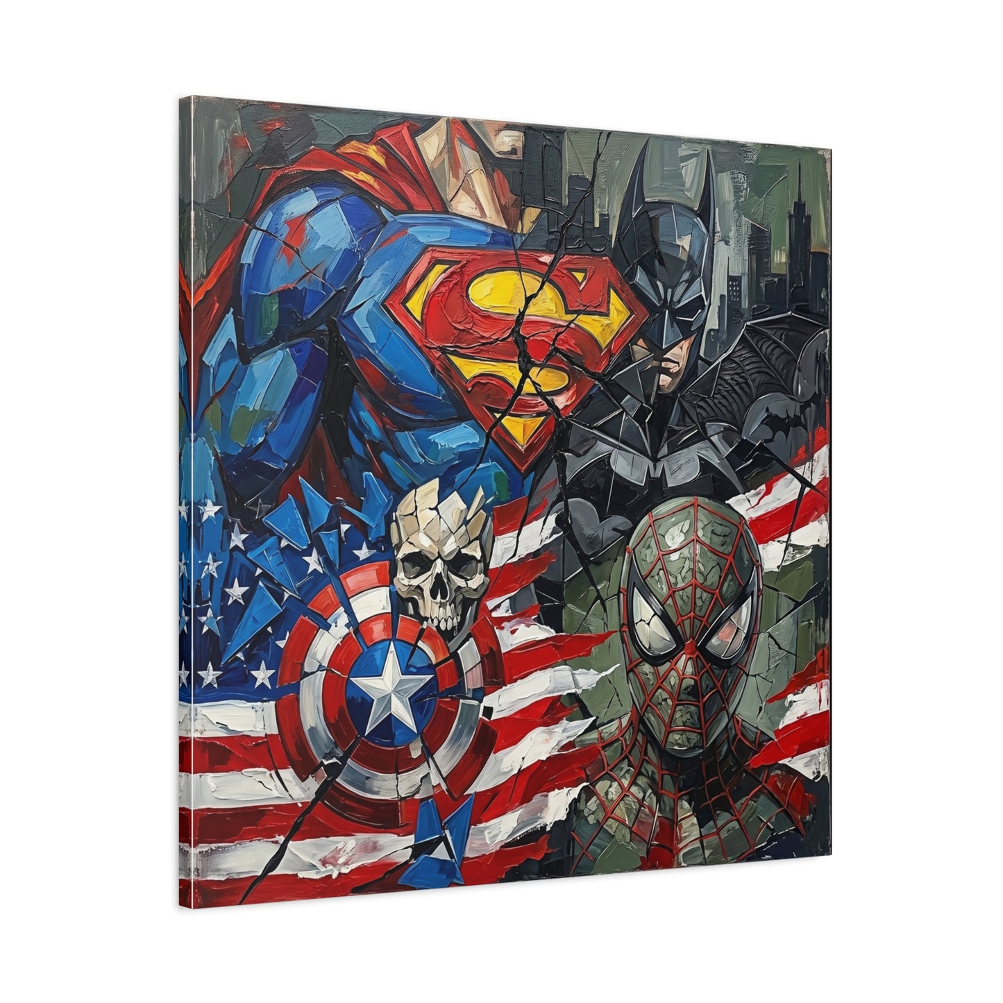 Superhero Abstract Canvas Wall Art Print