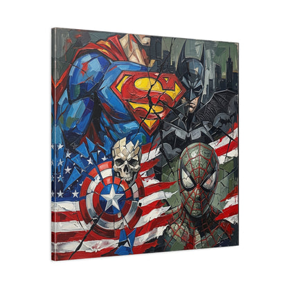 Superhero Abstract Canvas Wall Art Print