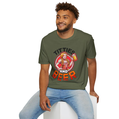 T-Shirt — "Titties and Beer" Oktoberfest Beer Girl Graphic Tee