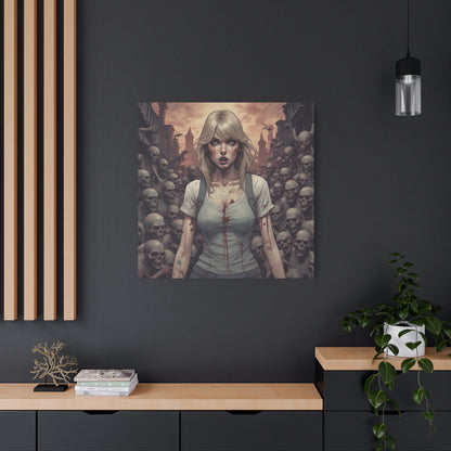 Zombie Swift Matte Canvas Wall Art — Gory Gothic Horror Illustration