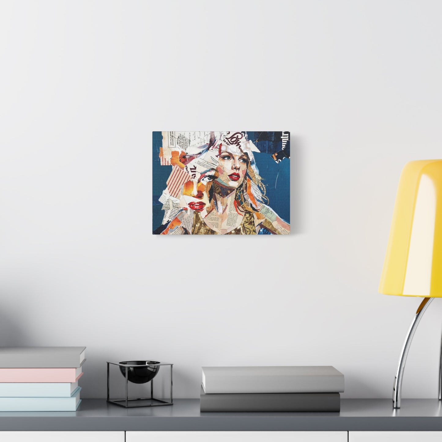 Pop Art Collage Woman Canvas Print — Modern Portrait Wall Art