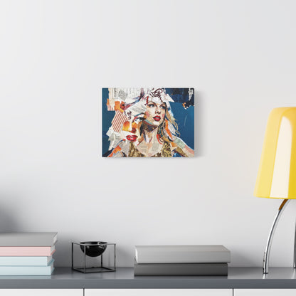 Pop Art Collage Woman Canvas Print — Modern Portrait Wall Art