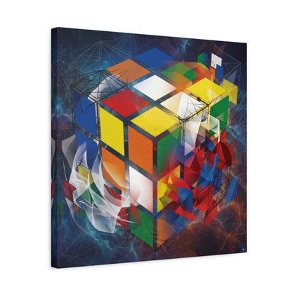 Magic Cube Abstract Canvas Wall Art Print — Matte Stretched Canvas
