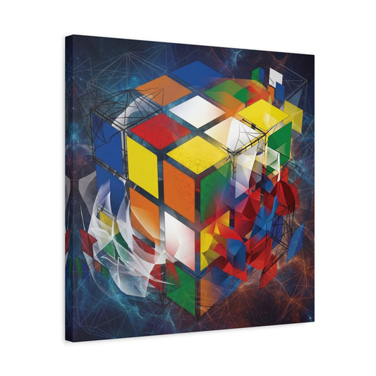 Magic Cube Abstract Canvas Wall Art Print — Matte Stretched Canvas