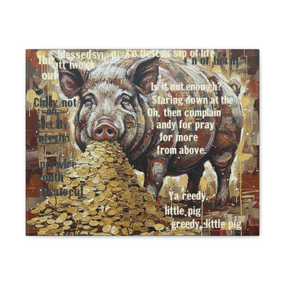 DMB Pig Inspired art - 'Greedy Little Pig' Farmhouse Wall Art