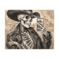 Skeleton Cowboy Canvas Print — Western Skull Selfie Wall Art (Matte Stretched)