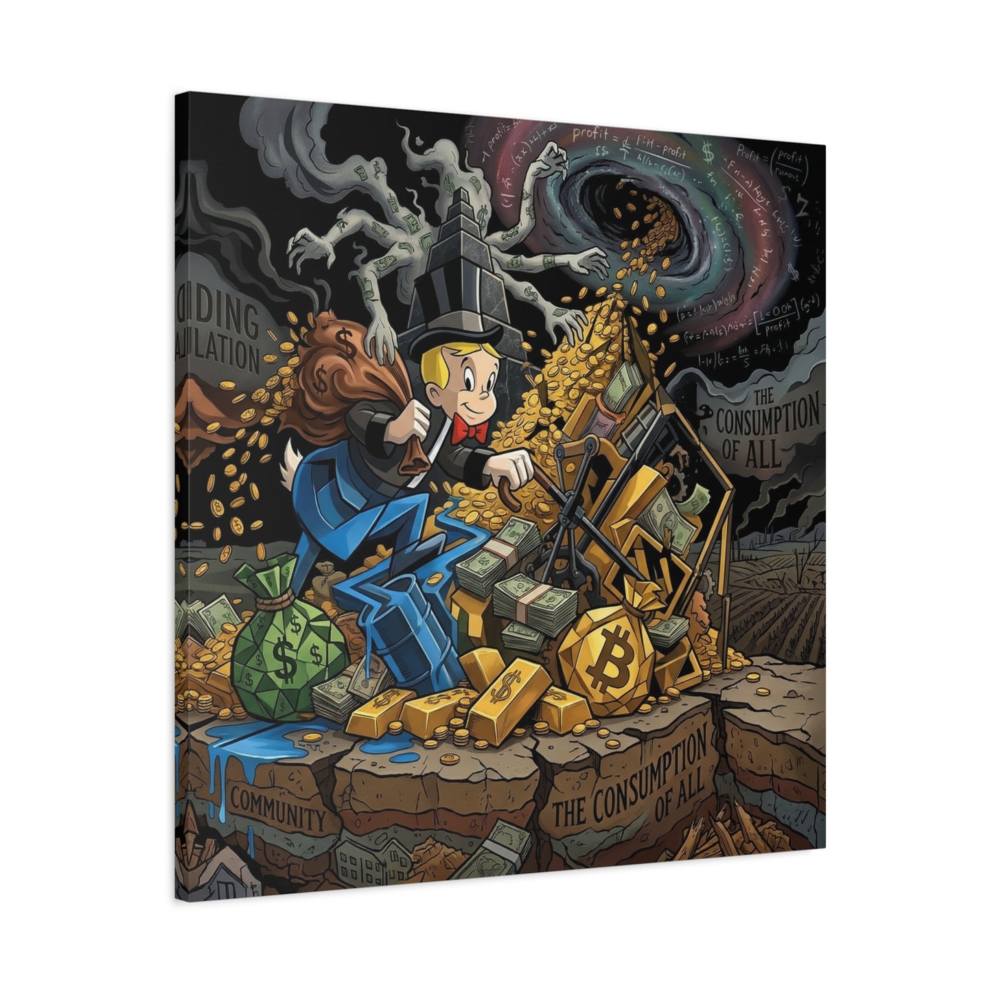 Greed Canvas Wall Art Print