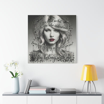 Swift Inspired "You Belong With Me" — Matte Stretched Canvas Wall Art