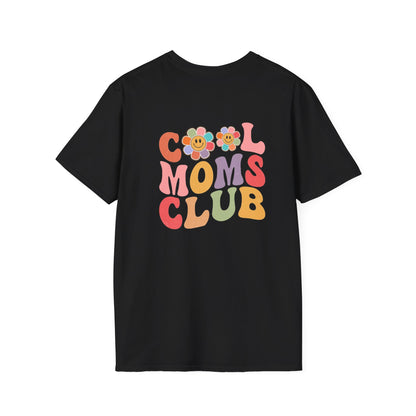 Cool Moms Club T-Shirt — Retro Floral Smiley Tee for Trendy Moms