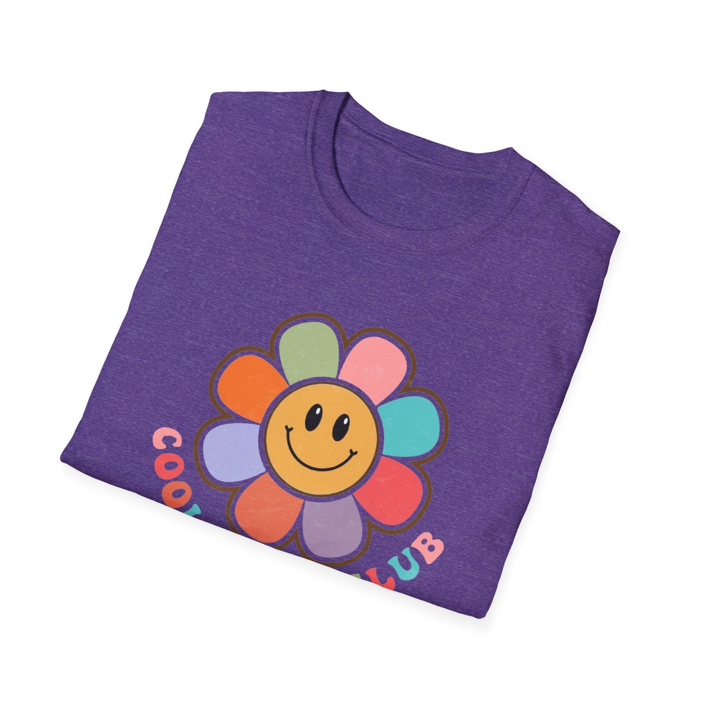 Cool Moms Club T-Shirt — Retro Floral Smiley Tee for Trendy Moms