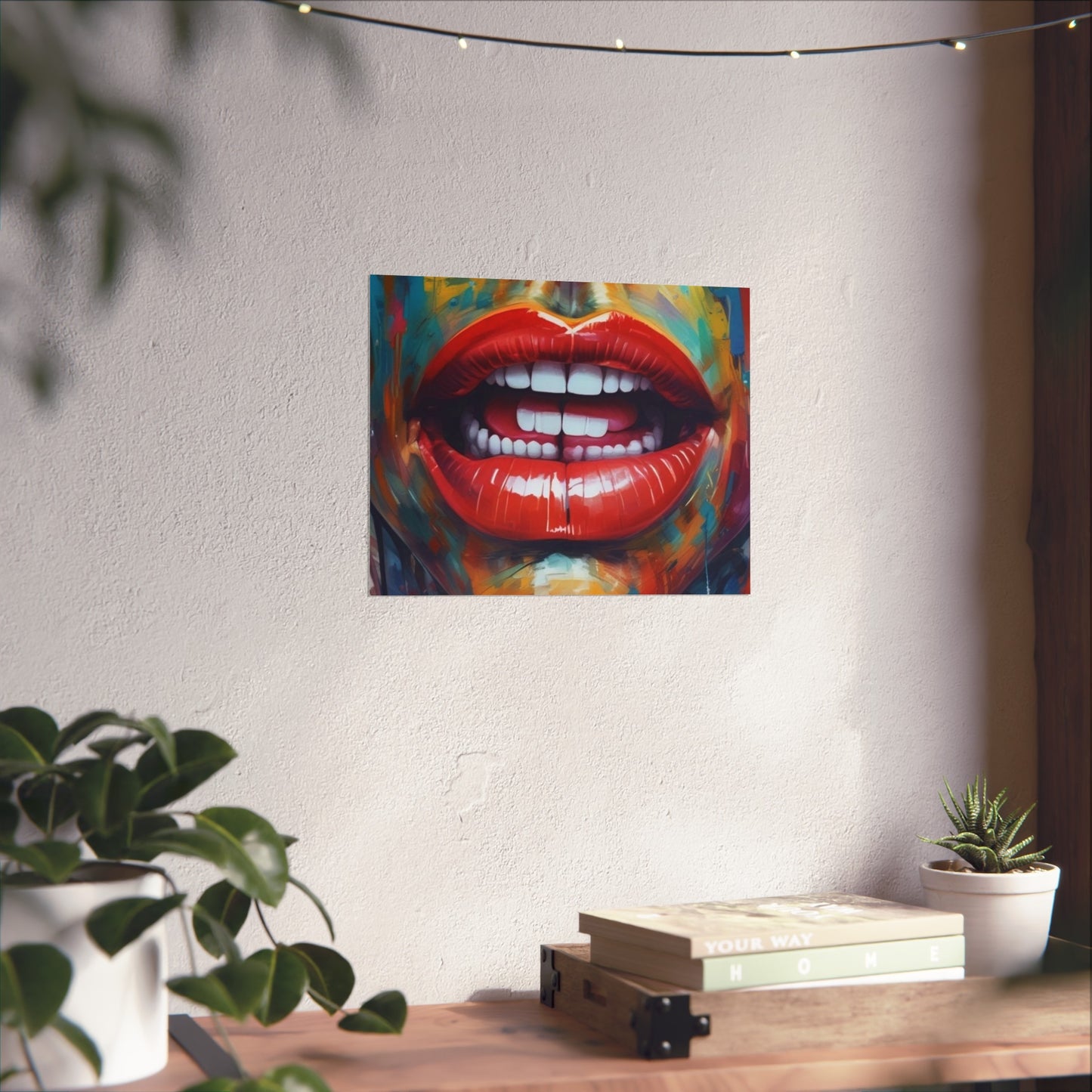 Colorful Pop Art Lip Poster Fine Art Print