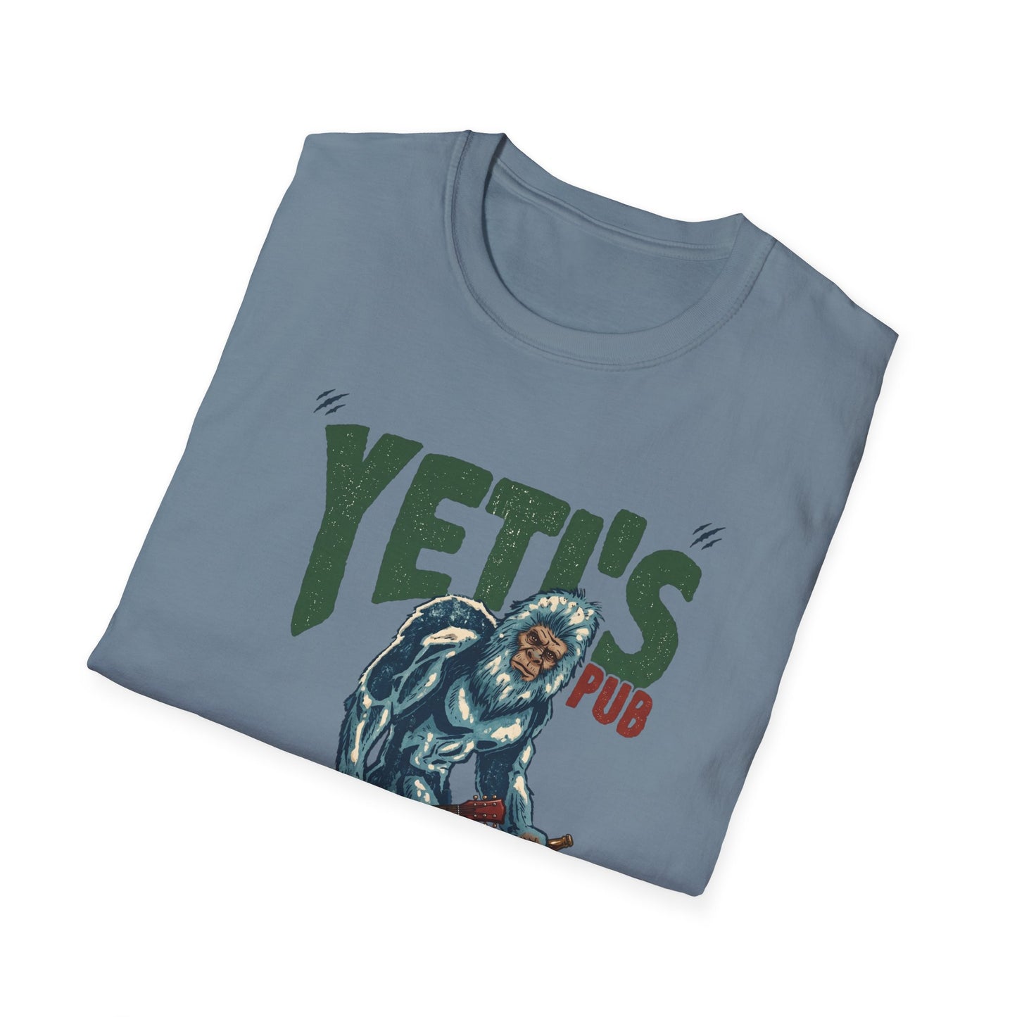 Yeti's Pub Graphic T-Shirt — Vintage Rock Band Snowman Design
