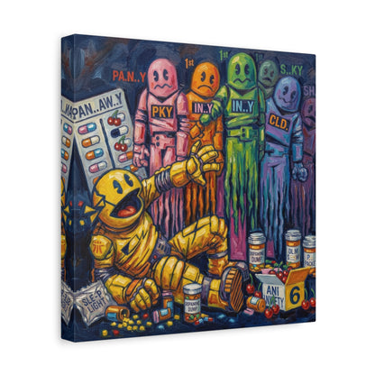 Depressed Pacman Canvas Wall Art Print