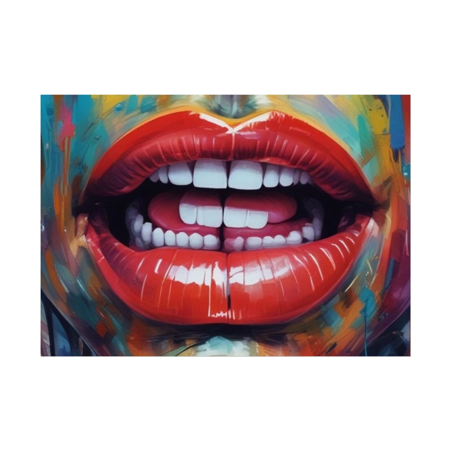 Colorful Pop Art Lip Poster Fine Art Print