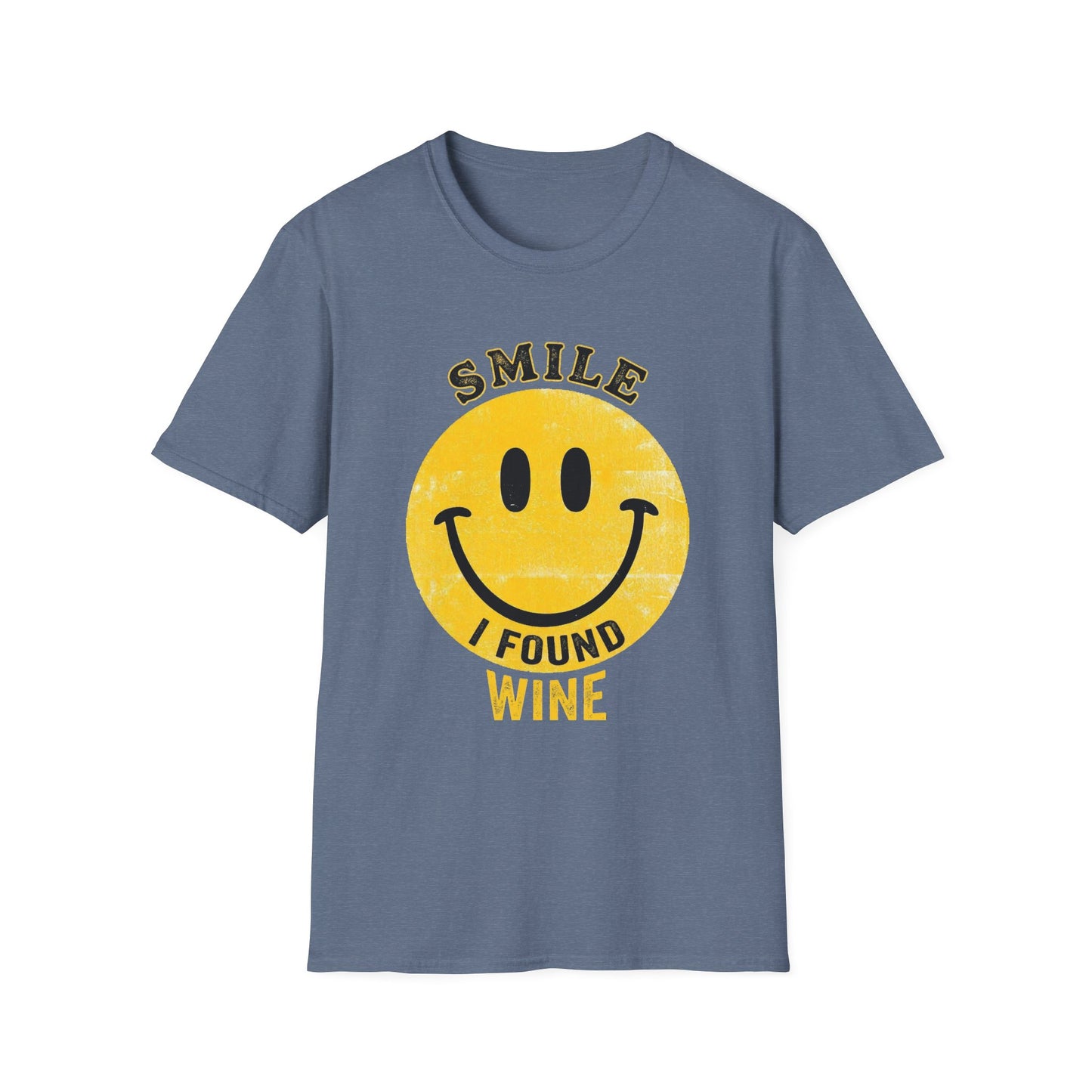 Wine Smile T-Shirt — "Smile I Found Wine" Retro Smiley Tee