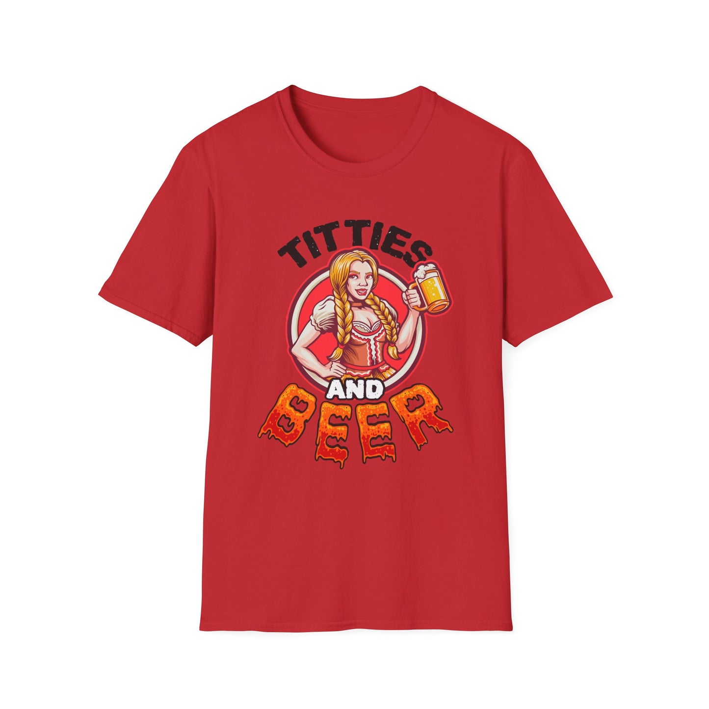 T-Shirt — "Titties and Beer" Oktoberfest Beer Girl Graphic Tee