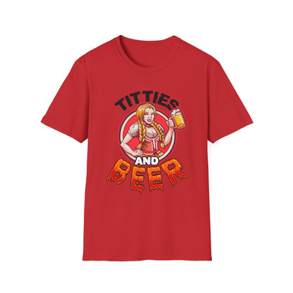 T-Shirt — "Titties and Beer" Oktoberfest Beer Girl Graphic Tee