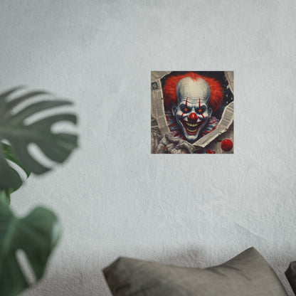 Creepy Pennywise-Style Scary Circus Wall Art