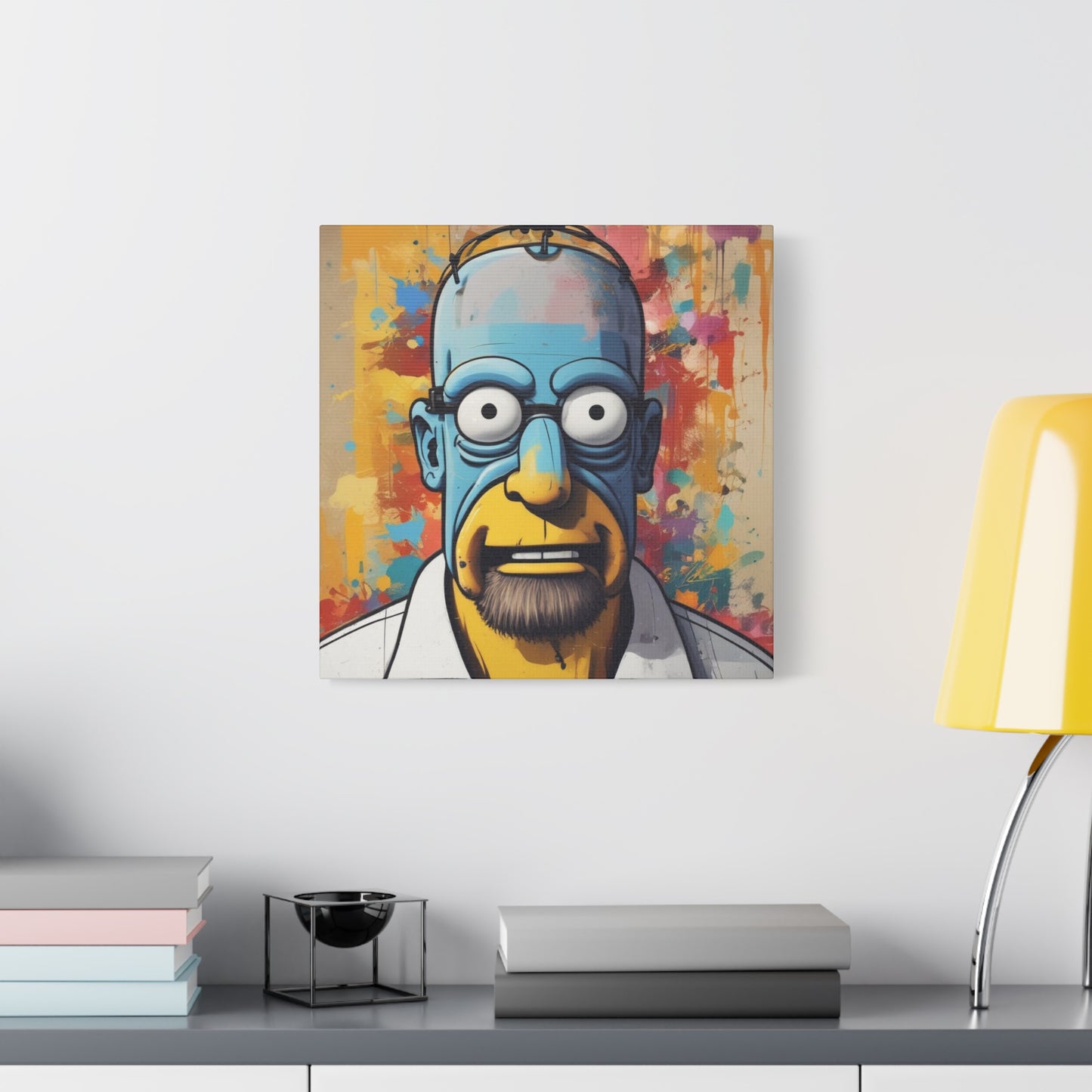 Pop Art Cartoon Canvas Wall Art — Colorful Abstract Character Portrait