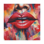 Bold Red Lips Pop Art Canvas — Matte Stretched Wall Art