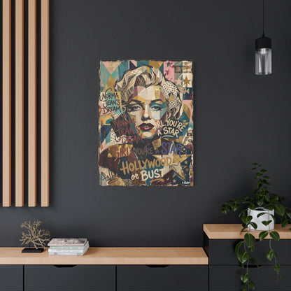 Hollywood Star Portrait Matte Canvas Wall Art, Stretched 1.25"