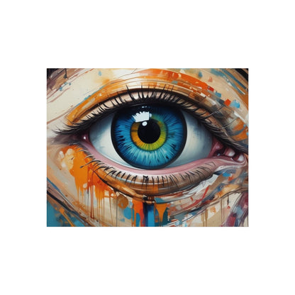 Vibrant Blue Eye Surreal Wall Art Print