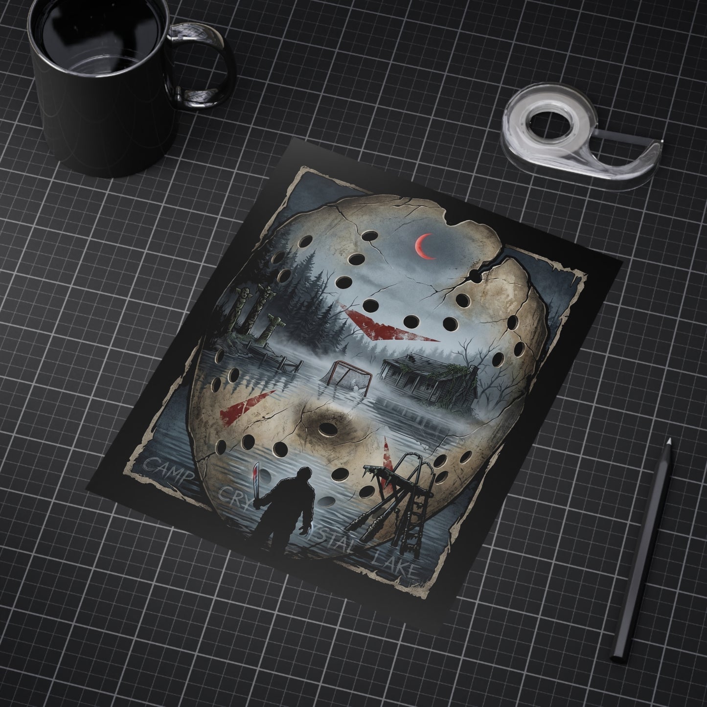 Horror Camp Camp Crystal Lake Jason Mask Art Print