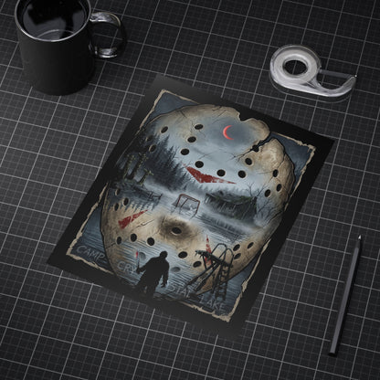 Horror Camp Camp Crystal Lake Jason Mask Art Print