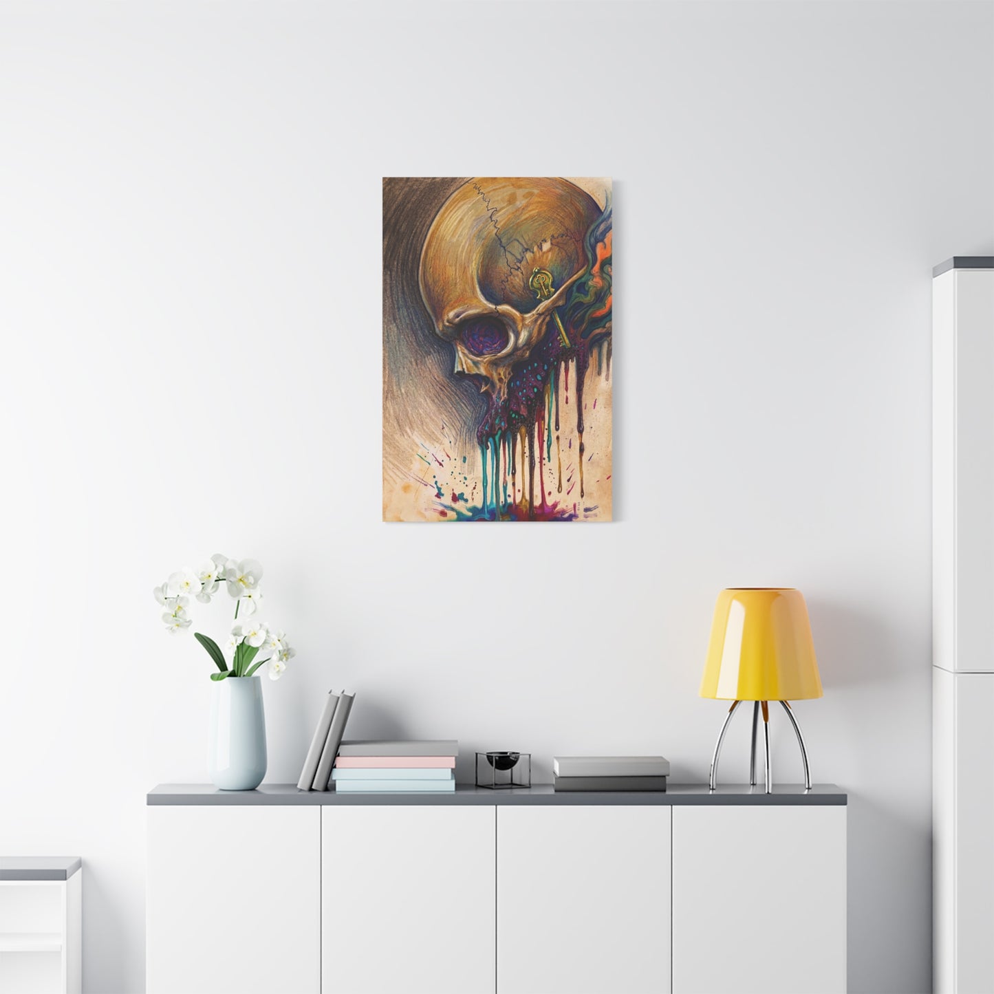 Skull Drip Matte Canvas Wall Art — Stretched 1.25"