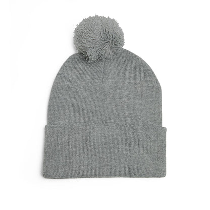 Embroidered 'Fuck Off' Pom-Pom Beanie - Knit Winter Hat