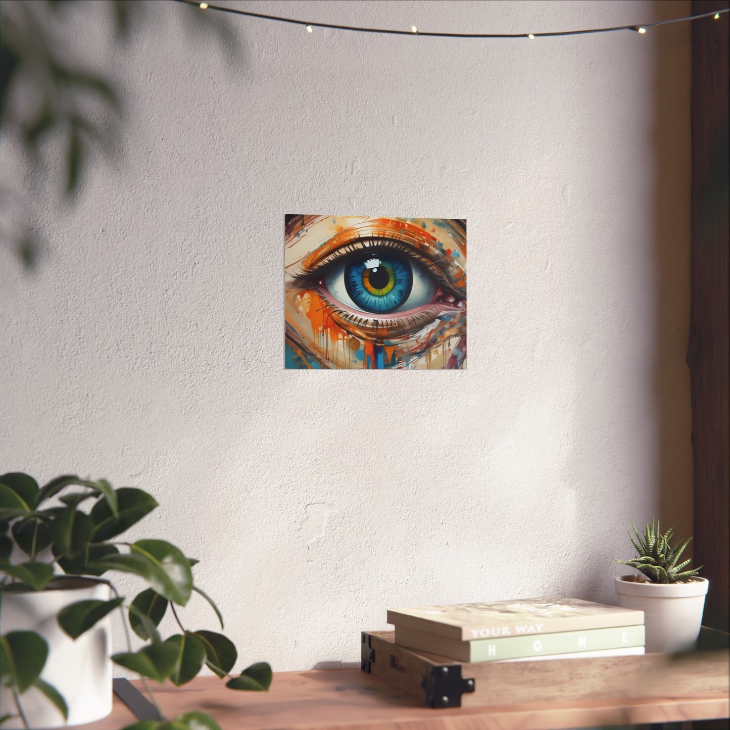 Vibrant Blue Eye Surreal Wall Art Print
