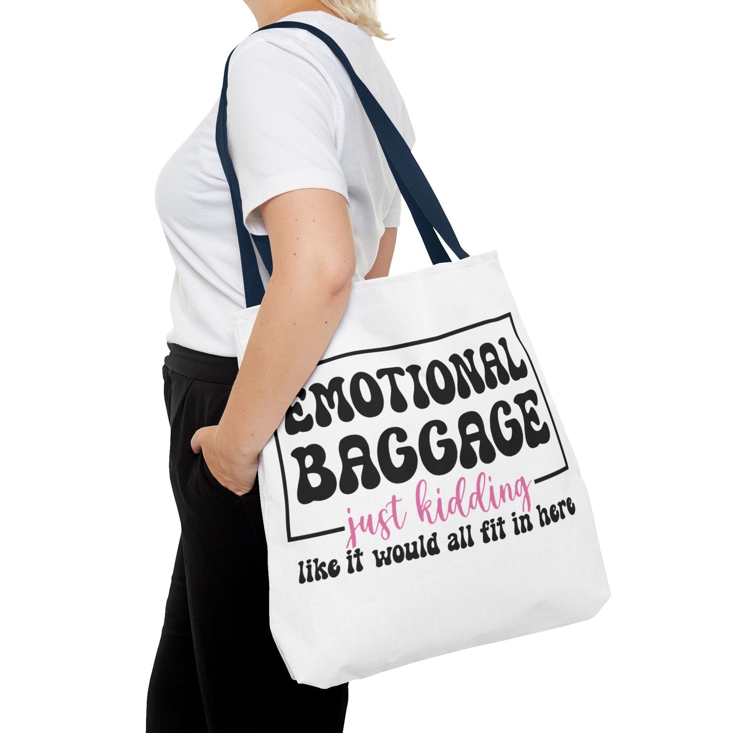 Emotional Baggage Tote Bag — Funny "Emotional Baggage (just kidding)" Reusable Shopper