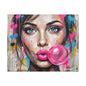 Abstract Bubble Girl Canvas Print — Matte Stretched Wall Art