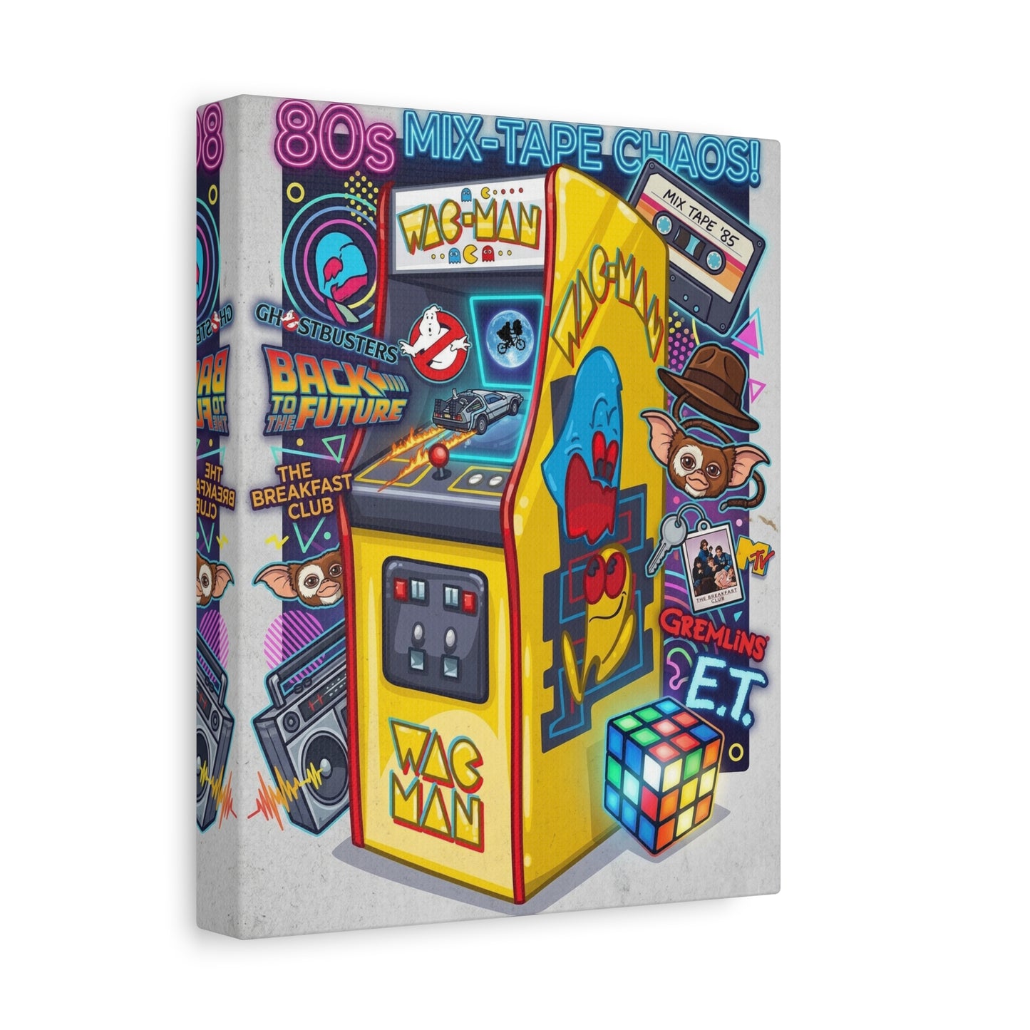 1980's Pop Culture Canvas Wall Art Print
