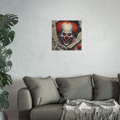 Creepy Pennywise-Style Scary Circus Wall Art