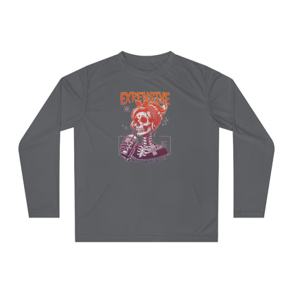 Expensive Skull Graphic Long Sleeve Shirt — “Expensive” Skeleton Design