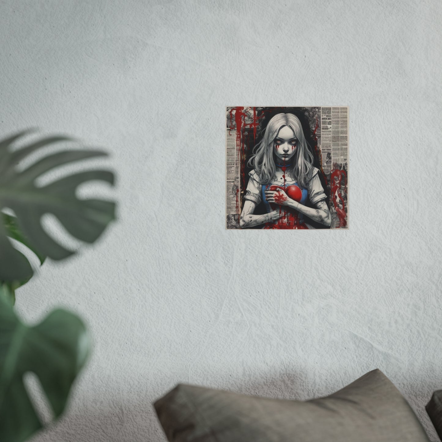 Dark Gothic Alice Fine Art Poster — Bleeding Heart Surreal Wall Art